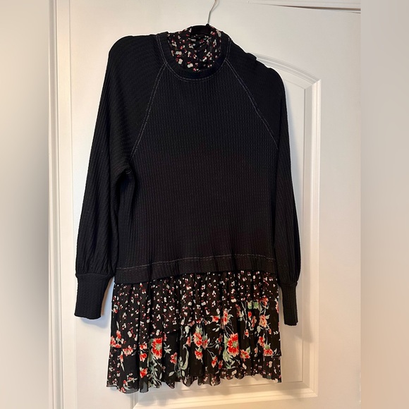 Free People Opposites Attract mini dress in black floral - Picture 2 of 4